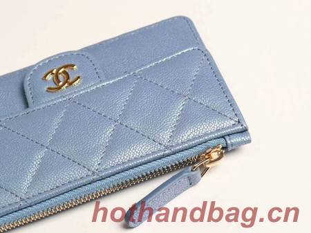 Chanel classic card holder AP0374 sky blue