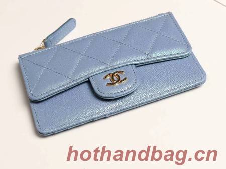 Chanel classic card holder AP0374 sky blue