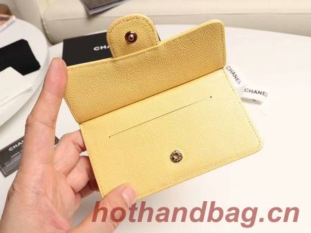 Chanel classic card holder AP0374 yellow