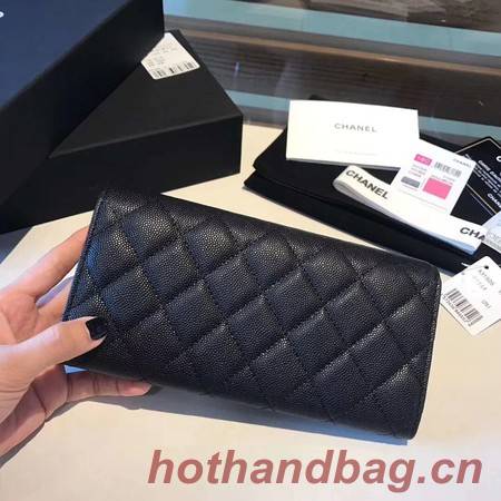 Chanel long flap wallet A80759 black