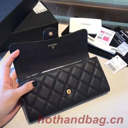 Chanel long flap wallet A80759 black