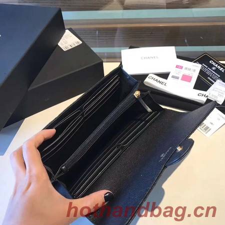 Chanel long flap wallet A80759 black