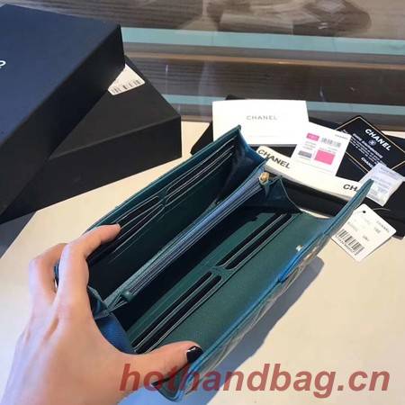 Chanel long flap wallet A80759 blue