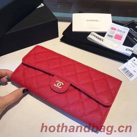 Chanel long flap wallet A80759 red