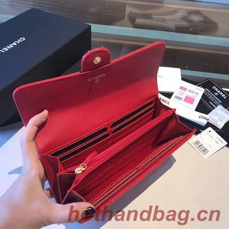 Chanel long flap wallet A80759 red