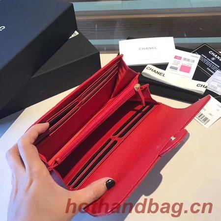 Chanel long flap wallet A80759 red