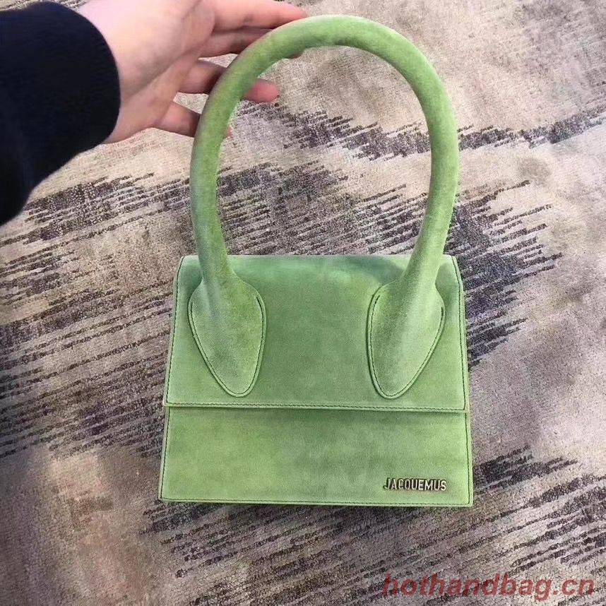 Jacquemus Original Velvet Leather Top Handle Bag J76235 Green