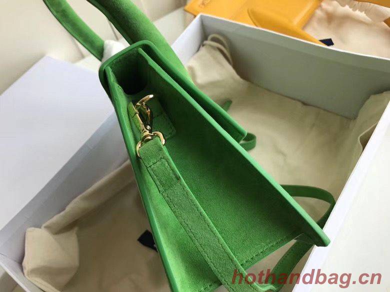 Jacquemus Original Velvet Leather Top Handle Bag J76235 Green