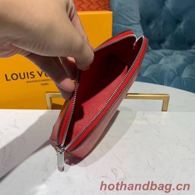 Louis vuitton original Epi Leather COSMETIC POUCH PM M52030 Coquelicot