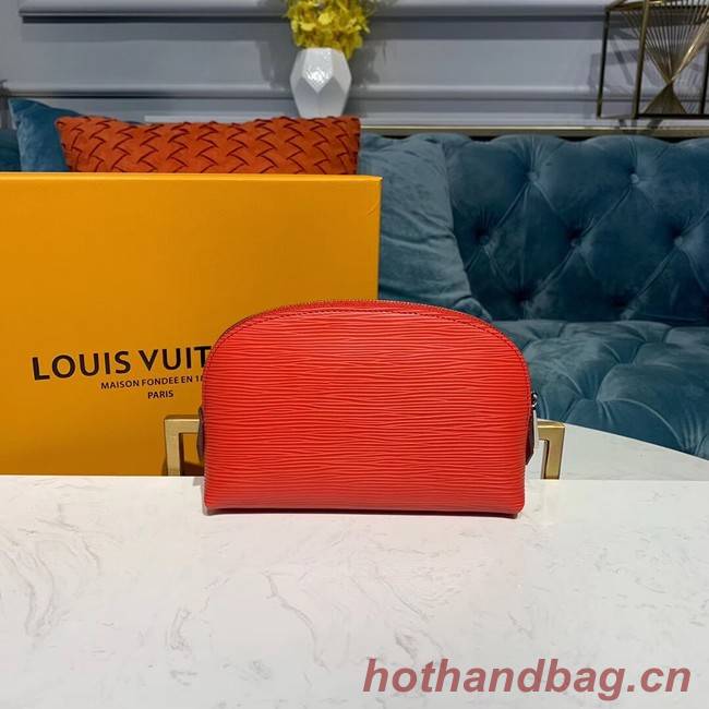 Louis vuitton original Epi Leather COSMETIC POUCH PM M52030 Coquelicot