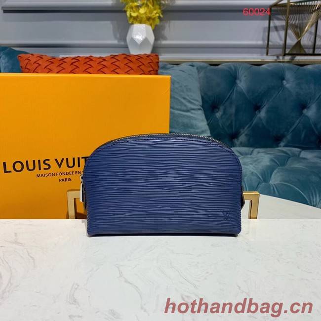 Louis vuitton original Epi Leather COSMETIC POUCH PM M52030 Indigo