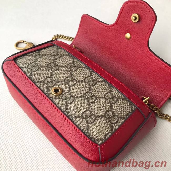 Gucci GG Supreme canvas 476433 Mini Shoulder Bag red