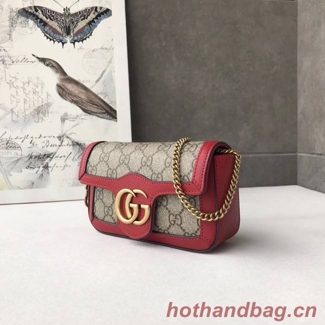 Gucci GG Supreme canvas 476433 Mini Shoulder Bag red