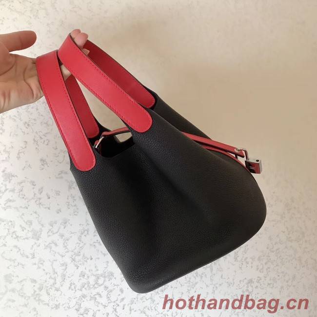 Hermes Picotin Lock PM Bags Original Leather H8688 black&red