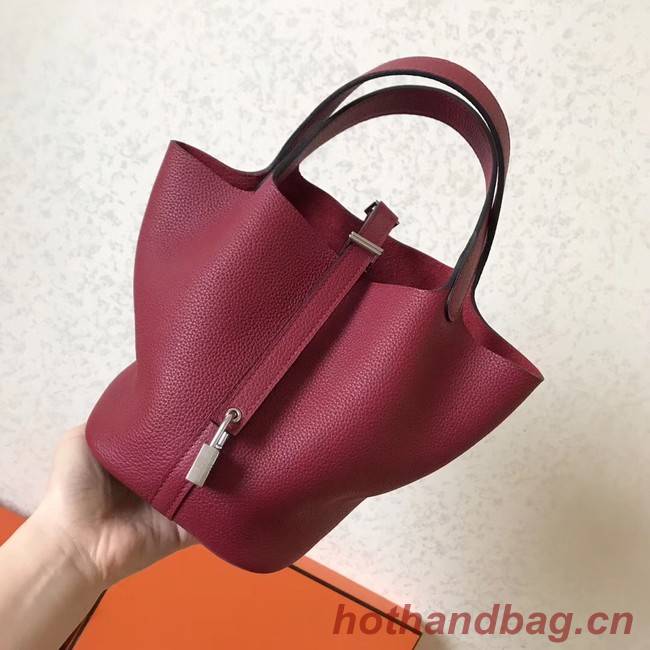 Hermes Picotin Lock PM Bags Original Leather H8688 wine red