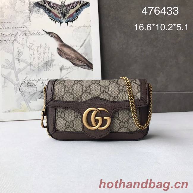 Gucci GG Supreme canvas 476433 Mini Shoulder Bag brown