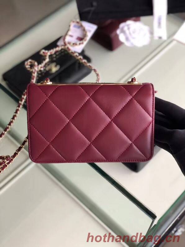 Chanel flap bag Lambskin & Gold-Tone Metal 3798  Purplish