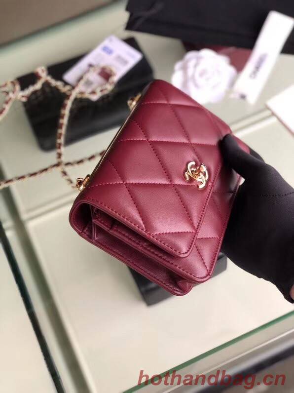 Chanel flap bag Lambskin & Gold-Tone Metal 3798  Purplish