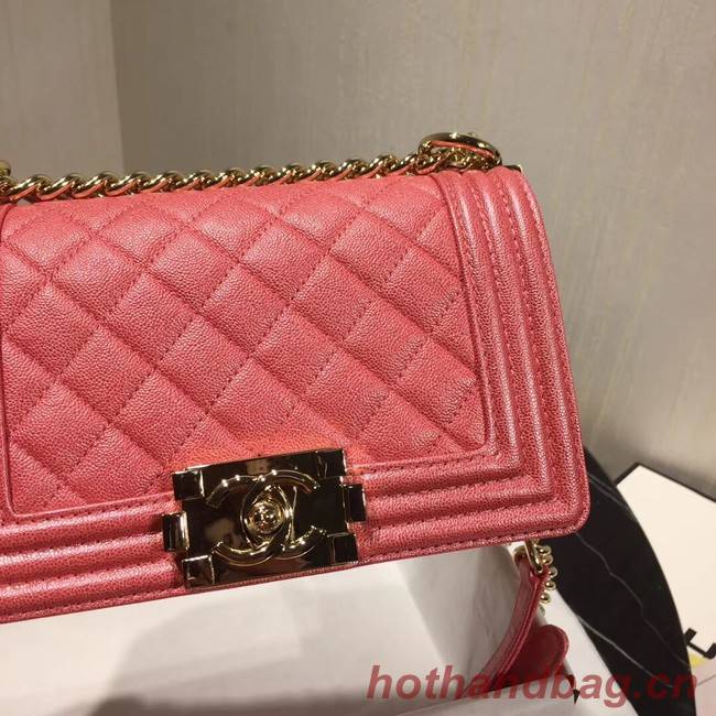 Boy Chanel Flap Shoulder Bag Original Leather Pink A67085 Gold