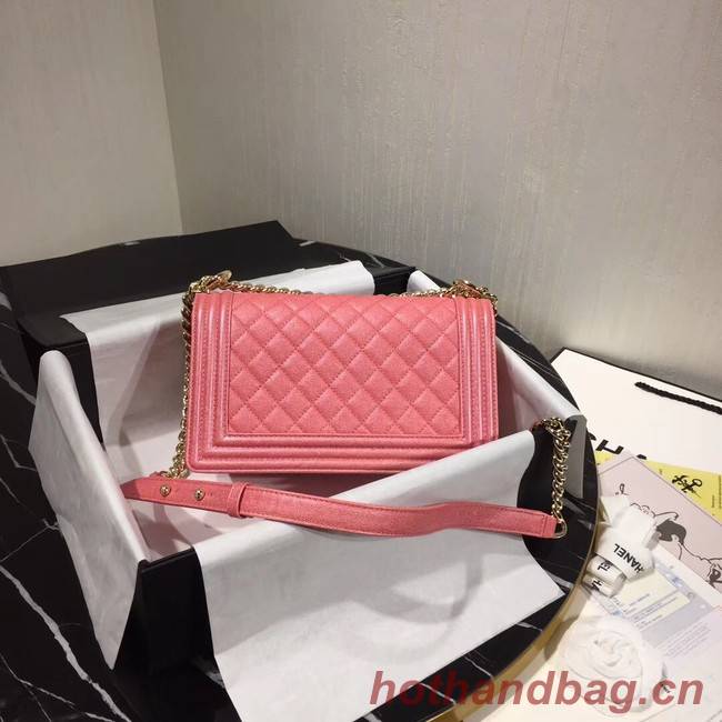 Chanel Le Boy Flap Shoulder Bag Original Leather Pink A67086 Gold