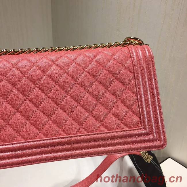 Chanel Le Boy Flap Shoulder Bag Original Leather Pink A67086 Gold