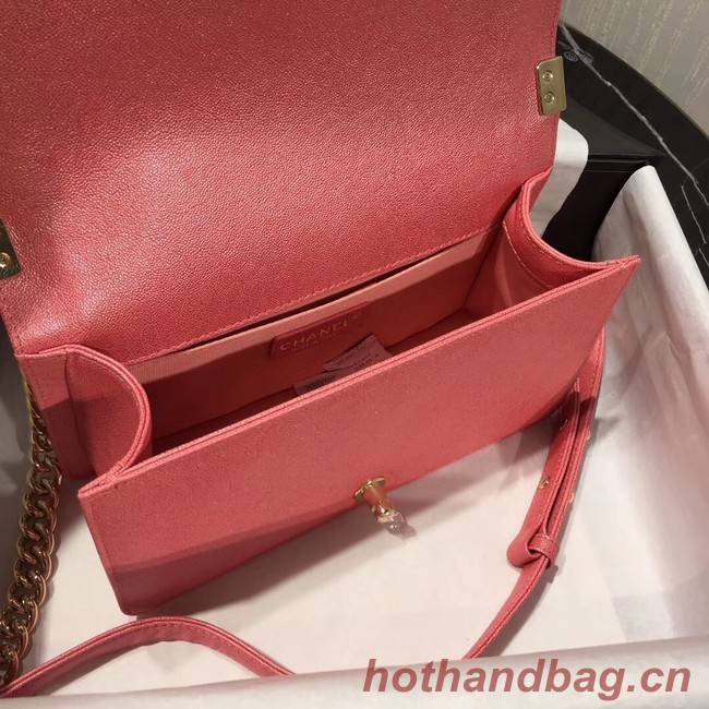 Chanel Le Boy Flap Shoulder Bag Original Leather Pink A67086 Gold