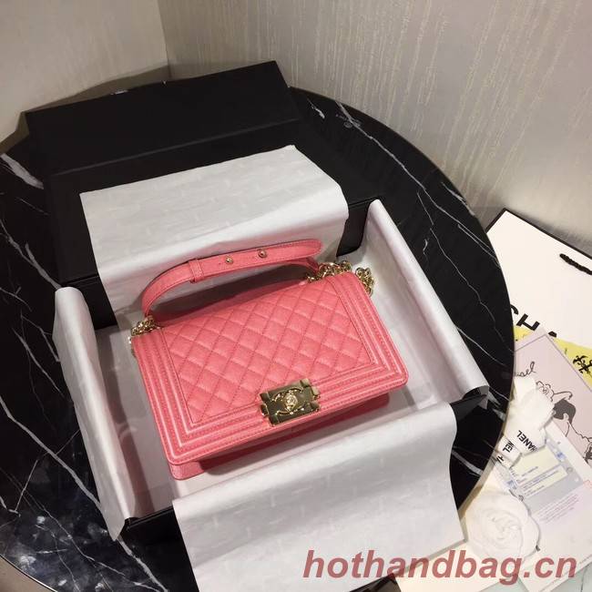 Chanel Le Boy Flap Shoulder Bag Original Leather Pink A67086 Gold