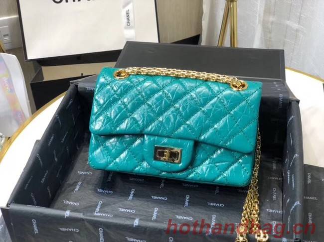 Chanel Shoulder Bag Original Leather Green AS0874 Gold