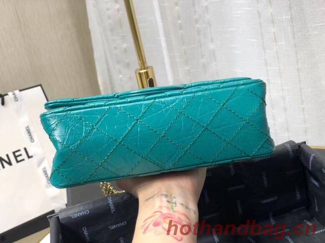 Chanel Shoulder Bag Original Leather Green AS0874 Gold