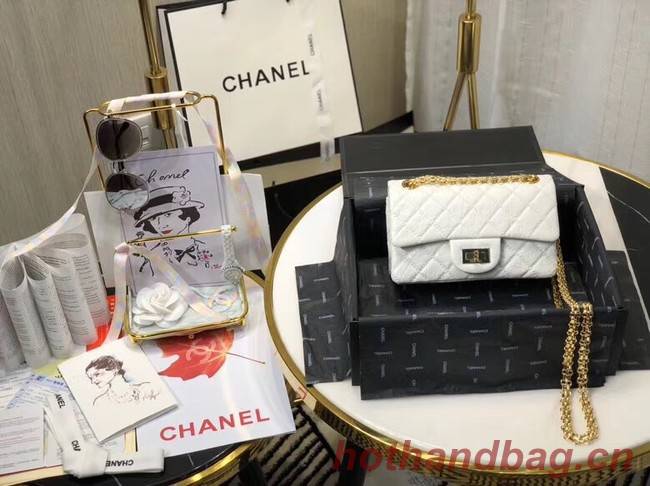 Chanel Shoulder Bag Original Leather White AS0874 Gold