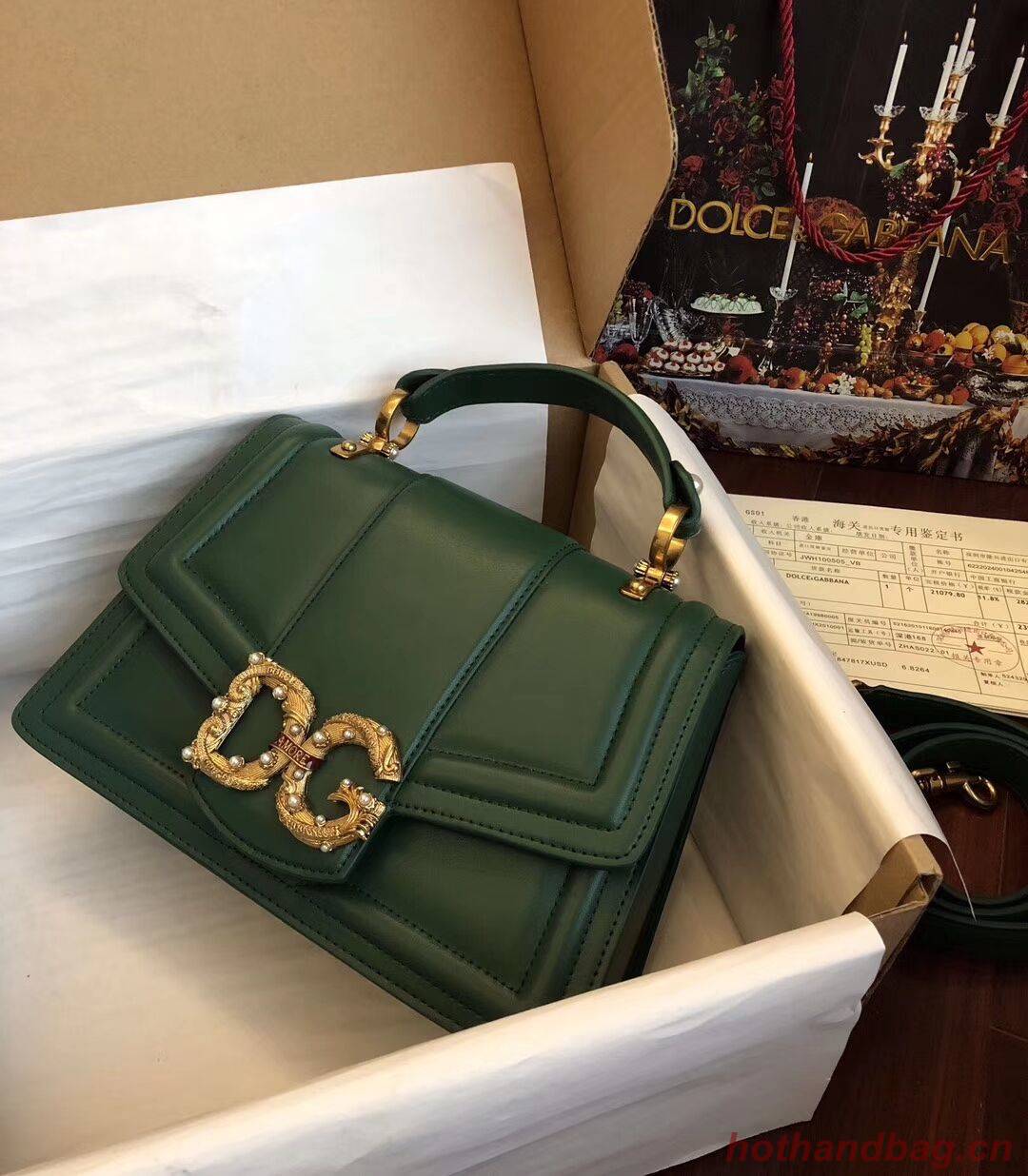 Dolce & Gabbana Origianl Leather Bag 4916 Green