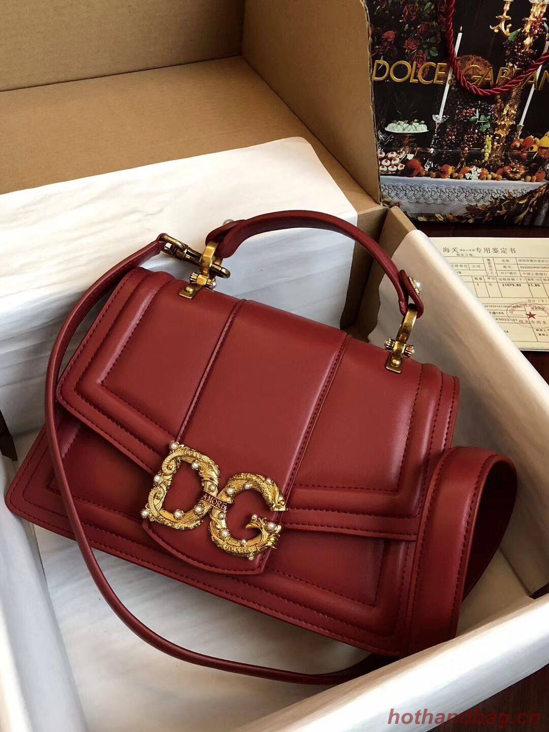 Dolce & Gabbana Origianl Leather Bag 4916 Red