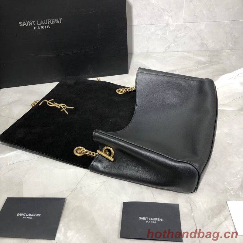 Yves Saint Laurent Double Skin Use Original Leather Shoulder Bag Y553804 Black