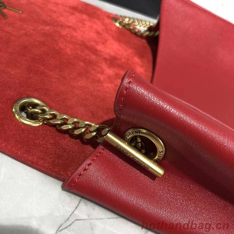 Yves Saint Laurent Double Skin Use Original Leather Shoulder Bag Y553804 Red