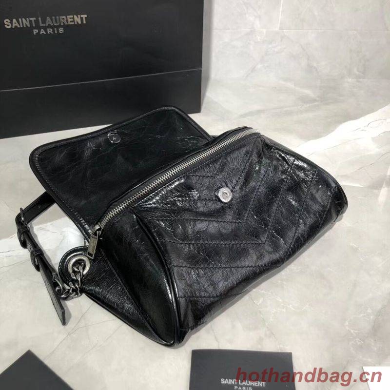 Yves Saint Laurent Niki Leather Shoulder Bag Y577124 Black