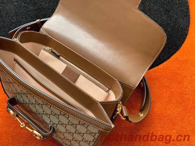 Gucci GG Supreme canvas shoulder bag 602204 brown