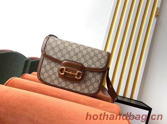 Gucci GG Supreme canvas shoulder bag 602204 brown