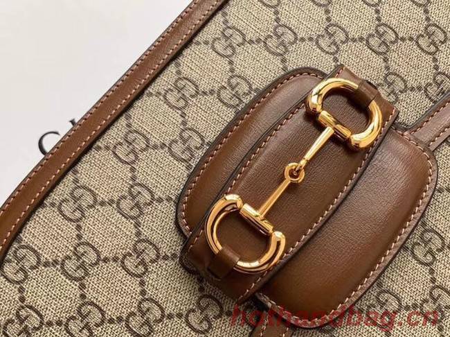 Gucci GG Supreme canvas shoulder bag 602204 brown