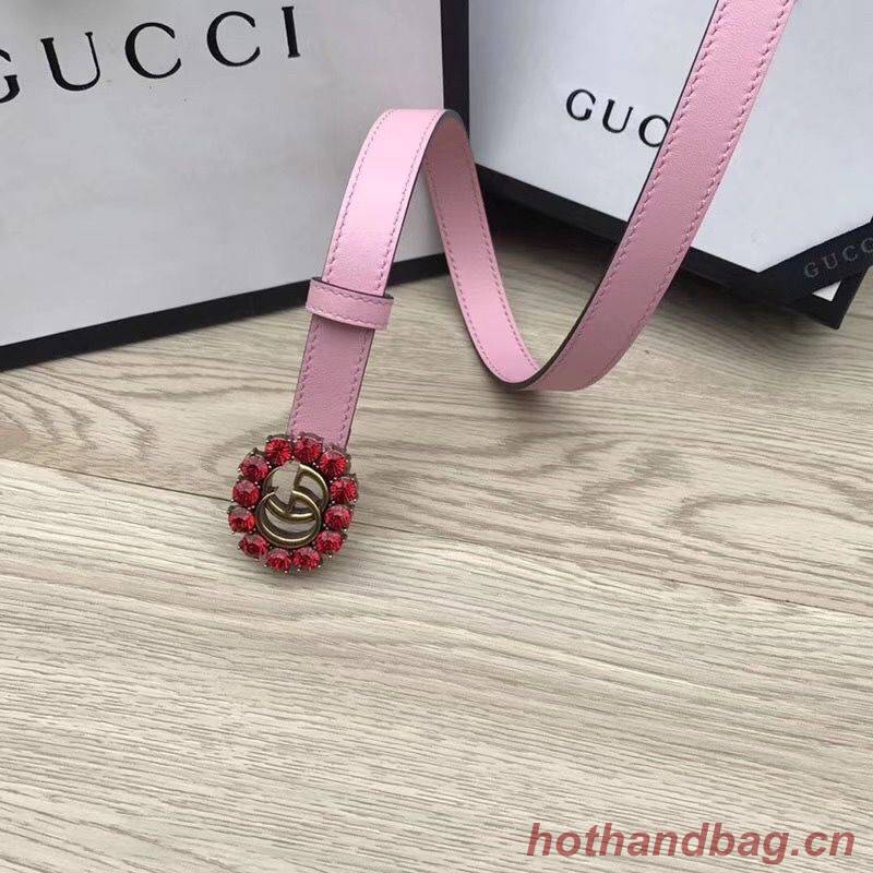 Gucci 2CM Leather Belt 414521 Pink