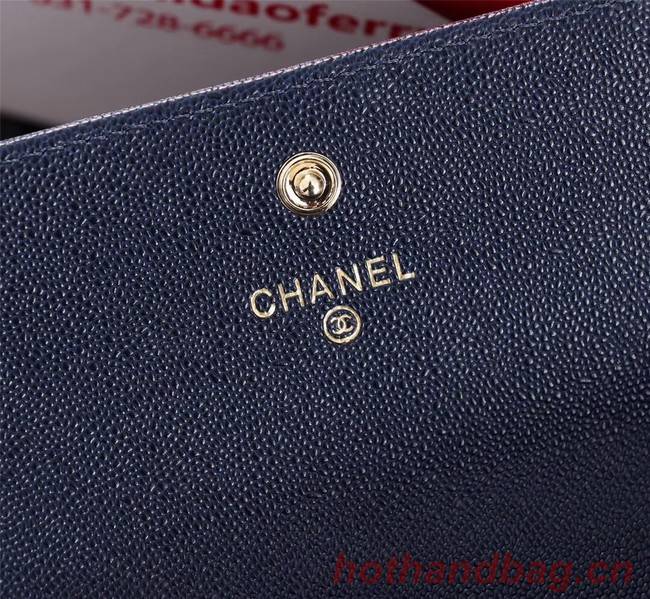 Chanel Calfskin Leather & Gold-Tone Metal A80286 blue