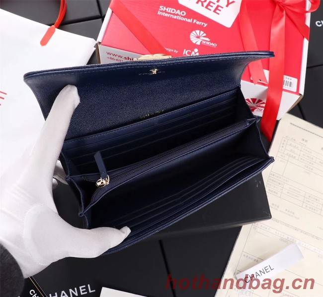 Chanel Calfskin Leather & Gold-Tone Metal A80286 blue