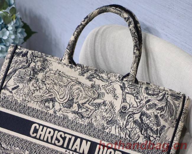 DIOR BOOK TOTE BAG IN EMBROIDERED CANVAS C1287