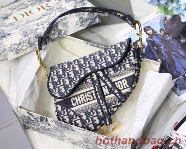 Dior SADDLE DENIM CANVAS BAG M928 denim blue