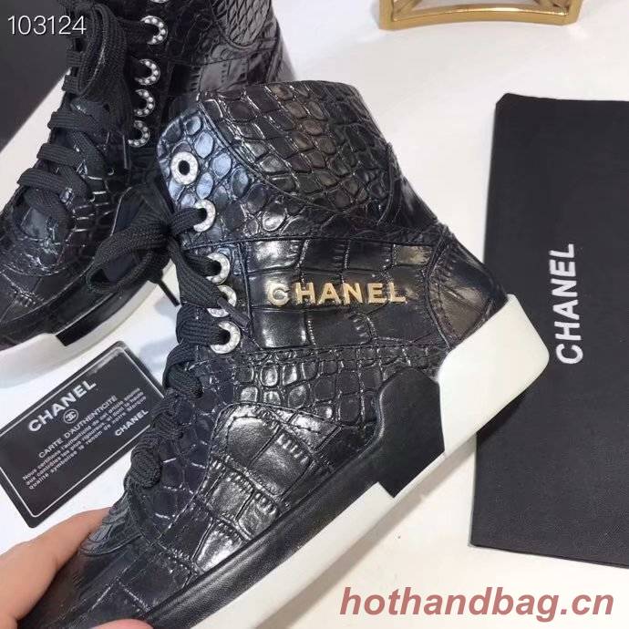 Chanel Shoes Crocodile CH2535JYX Black