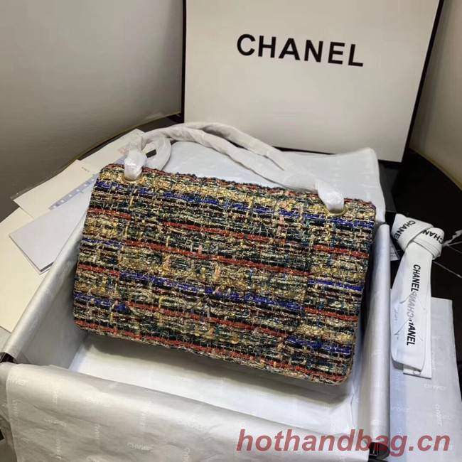 CHANEL Tweed Calfskin -Tone & Gold-Tone Metal 1112 apricot