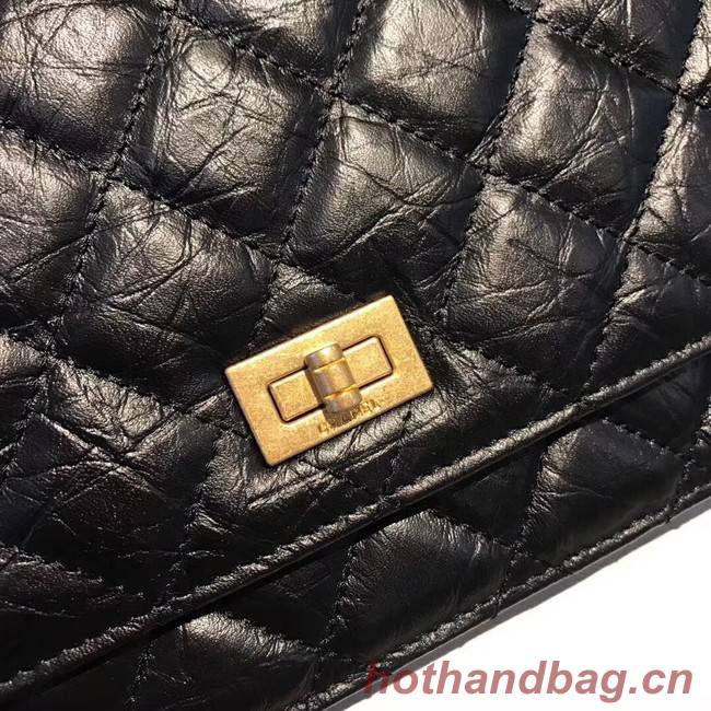 Chanel Calfskin & Gold-Tone Metal S33814 black