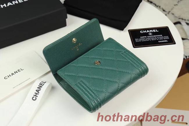 Chanel Calfskin Leather & Gold-Tone Metal A80734 green