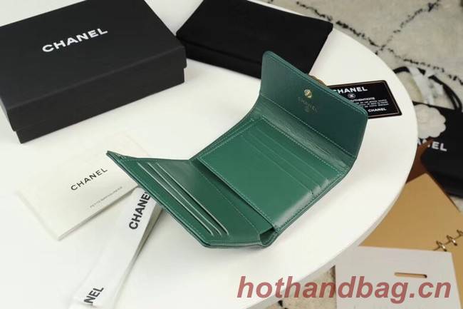 Chanel Calfskin Leather & Gold-Tone Metal A80734 green