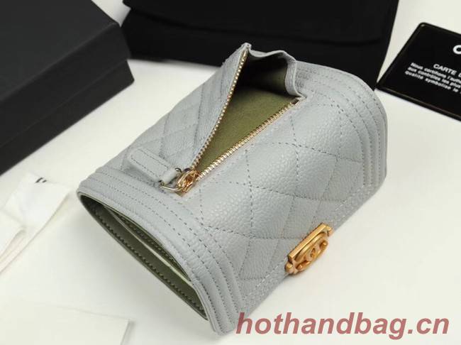 Chanel Calfskin Leather & Gold-Tone Metal A80734 grey