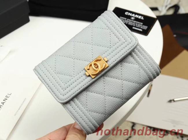 Chanel Calfskin Leather & Gold-Tone Metal A80734 grey